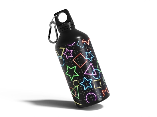 Neon Bowling Abstract Geometric Water Bottle DIY Stickers