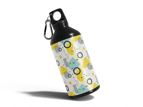 Sunny Reflections Abstract Geometric Water Bottle DIY Stickers