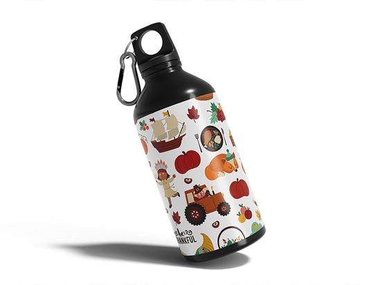 Happy Thanksgiving  Water Bottle DIY Stickers