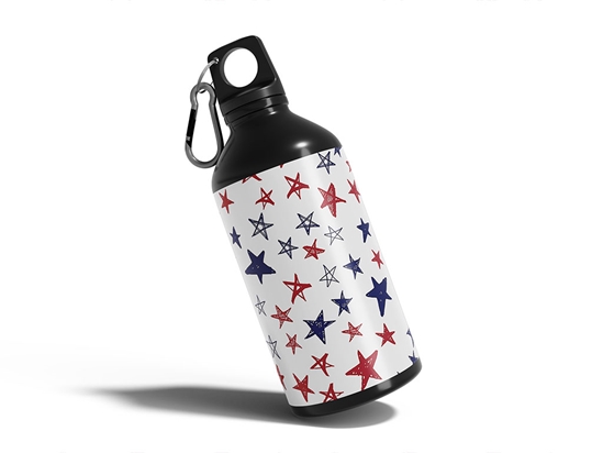 Crayon Stars  Water Bottle DIY Stickers