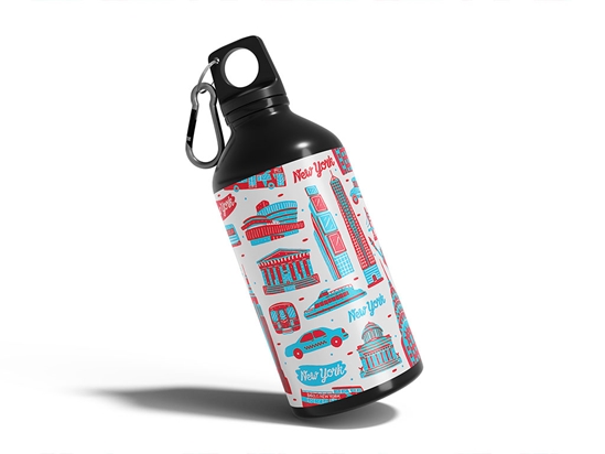 Patriotic Buildings  Water Bottle DIY Stickers