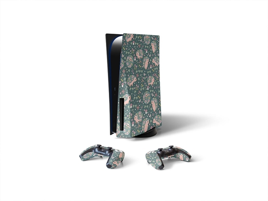 Flowery Friends Animal Sony PS5 DIY Skin