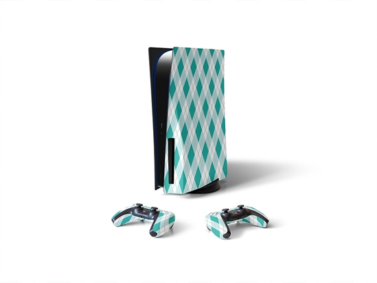 Clear Ocean Argyle Sony PS5 DIY Skin