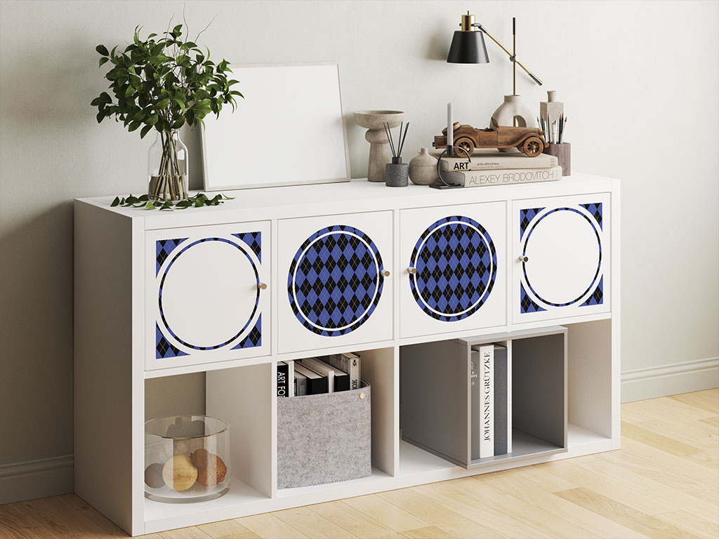 Indigo Night Argyle DIY Furniture Stickers