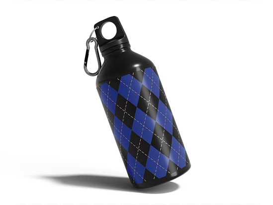 Indigo Night Argyle Water Bottle DIY Stickers