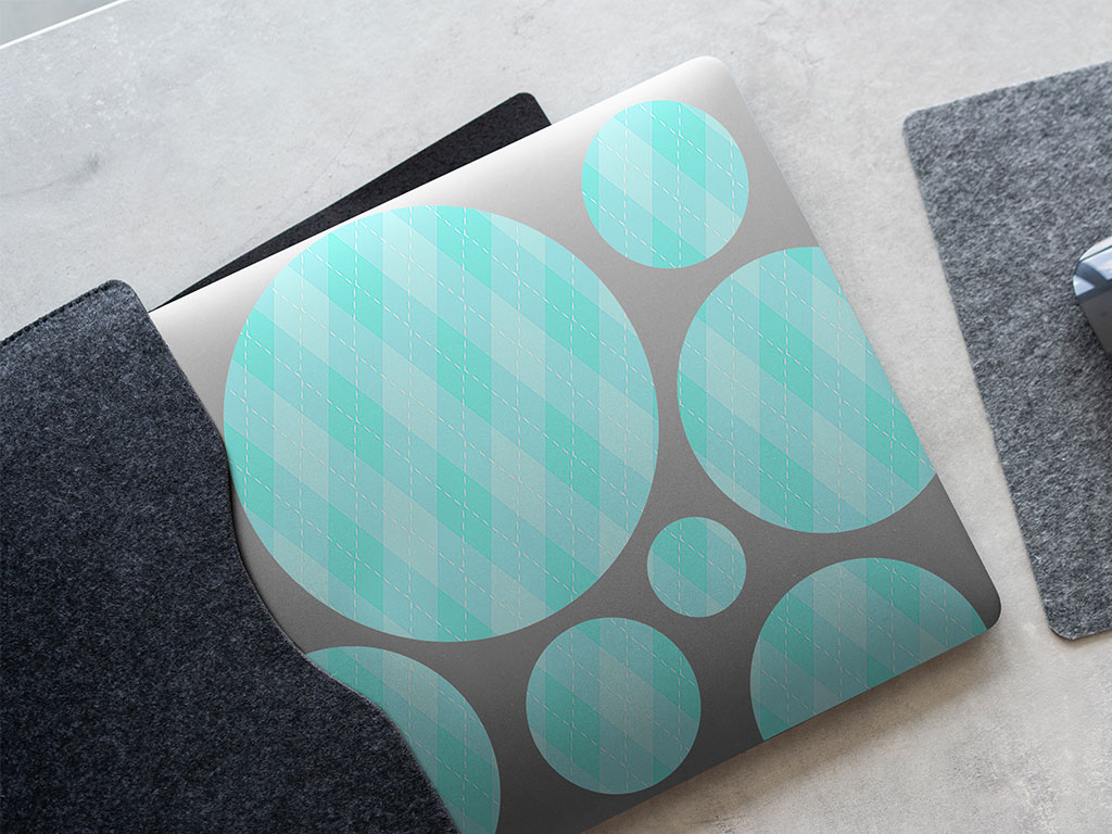 Rigid Aqua Argyle DIY Laptop Stickers