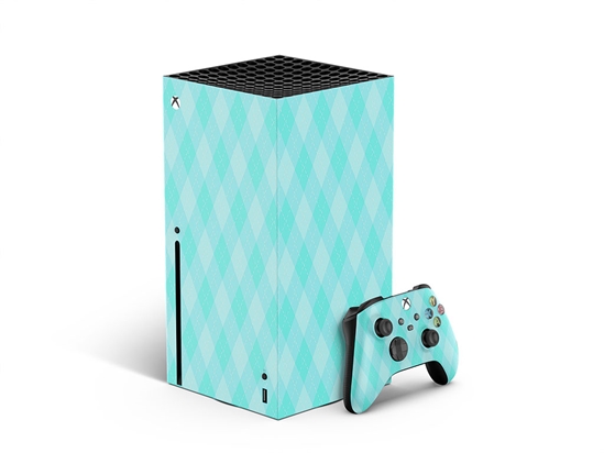 Rigid Aqua Argyle XBOX DIY Decal