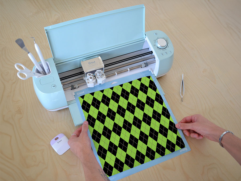 Avocado Tones Argyle Cricut Compatible Vinyl