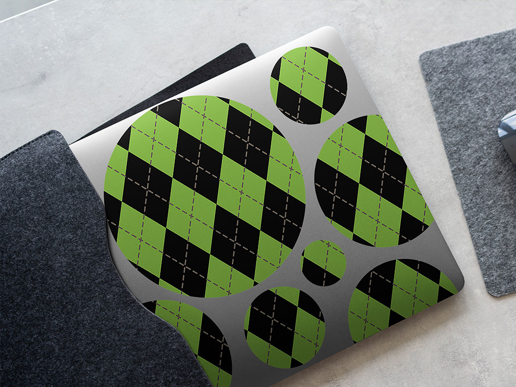 Avocado Tones Argyle DIY Laptop Stickers