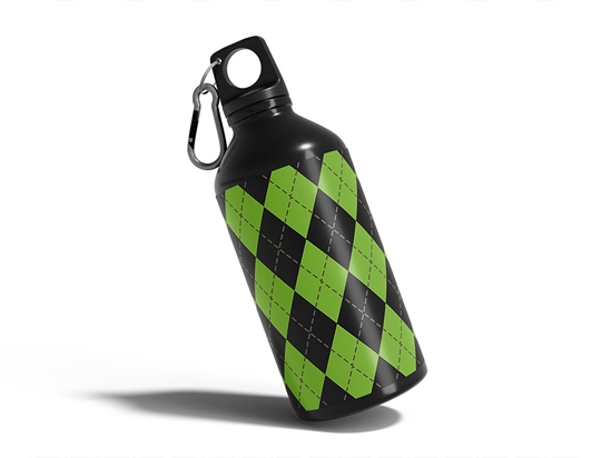 Avocado Tones Argyle Water Bottle DIY Stickers