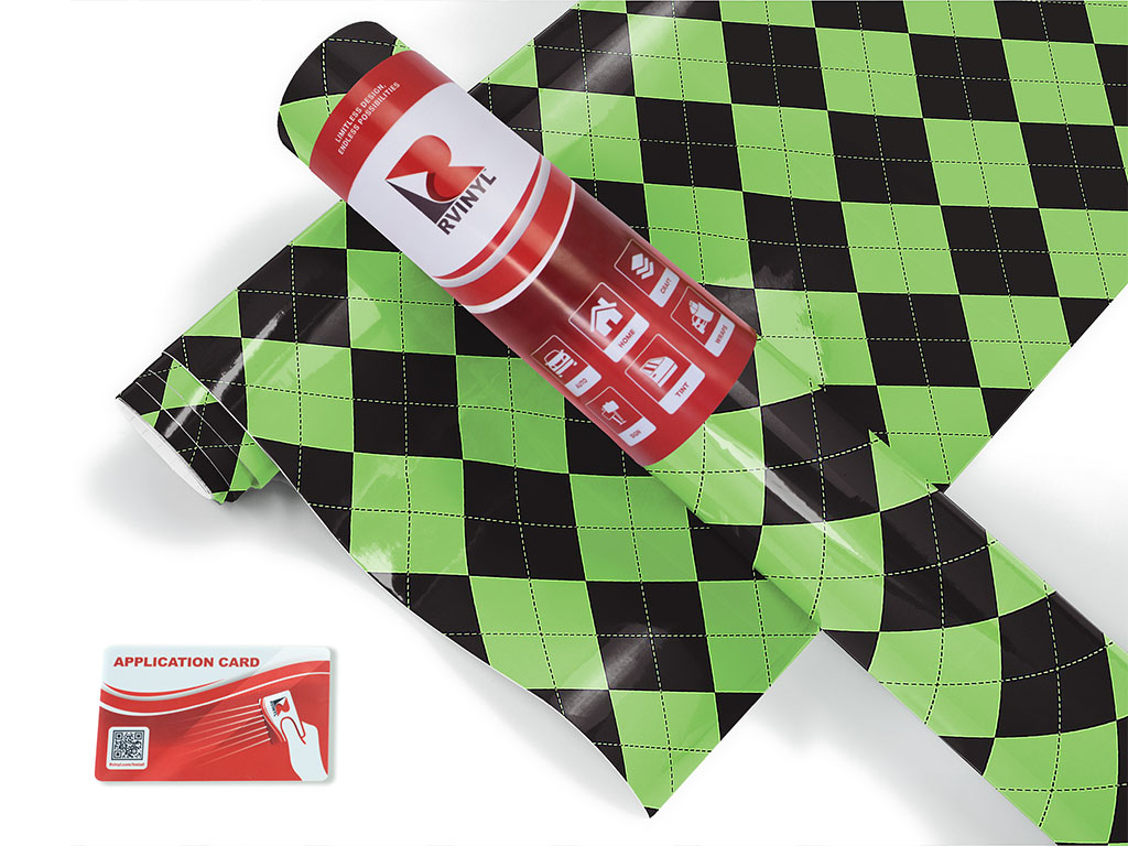 Black Olive Argyle Craft Vinyl Roll