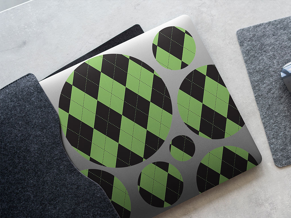 Black Olive Argyle DIY Laptop Stickers