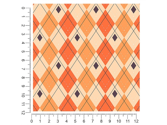 Pumpkin Harvest Argyle 1ft x 1ft Craft Sheets