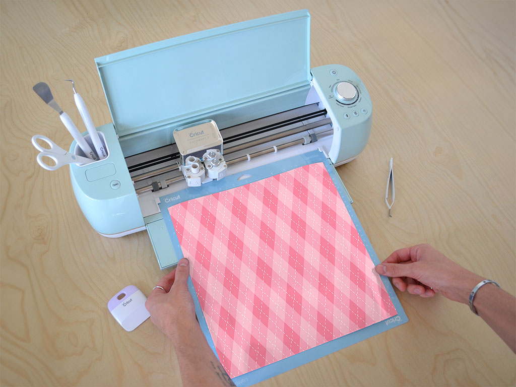 Bubblegum Argyle Cricut Compatible Vinyl