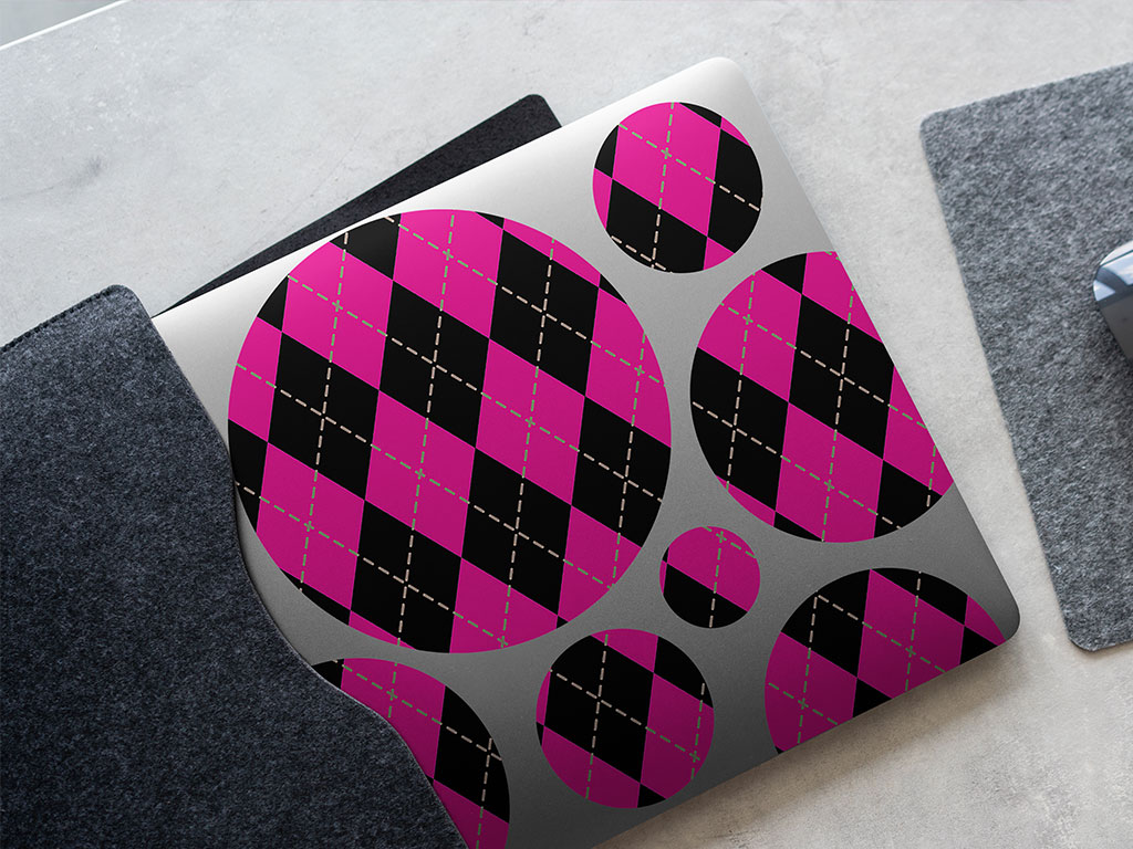 Hot Neon Argyle DIY Laptop Stickers