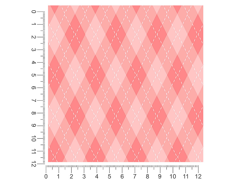 Watermelon Juice Argyle 1ft x 1ft Craft Sheets