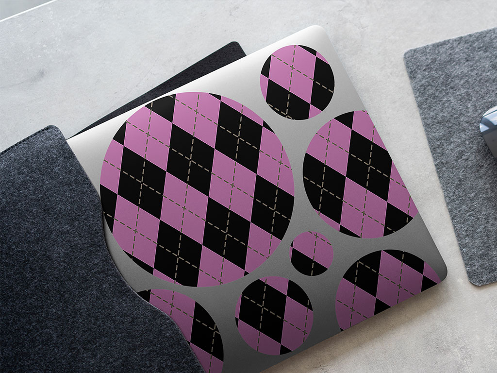 Pearlized Pale Argyle DIY Laptop Stickers