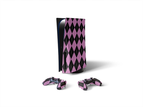 Pearlized Pale Argyle Sony PS5 DIY Skin