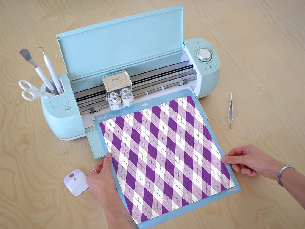 Smooth Indigo Argyle Cricut Compatible Vinyl