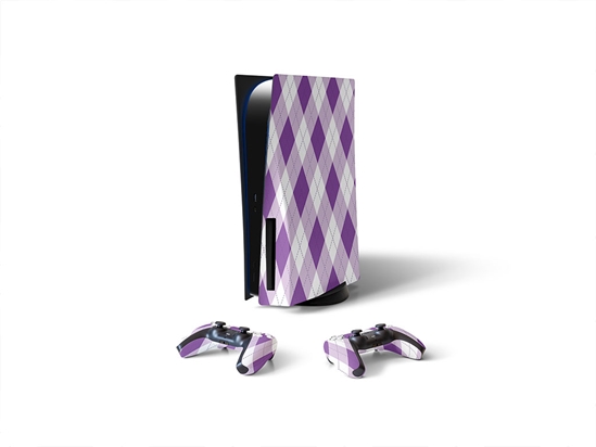 Smooth Indigo Argyle Sony PS5 DIY Skin