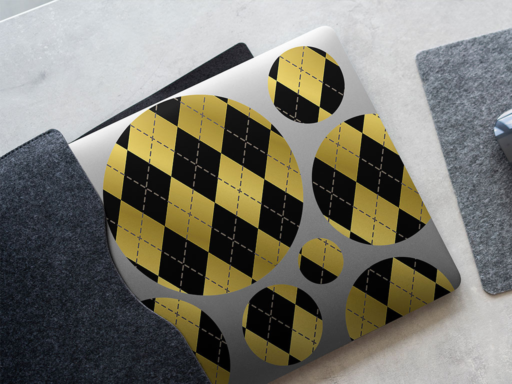 Liquid Gold Argyle DIY Laptop Stickers