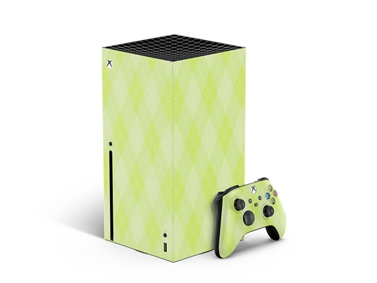 Neon Lemon Argyle XBOX DIY Decal