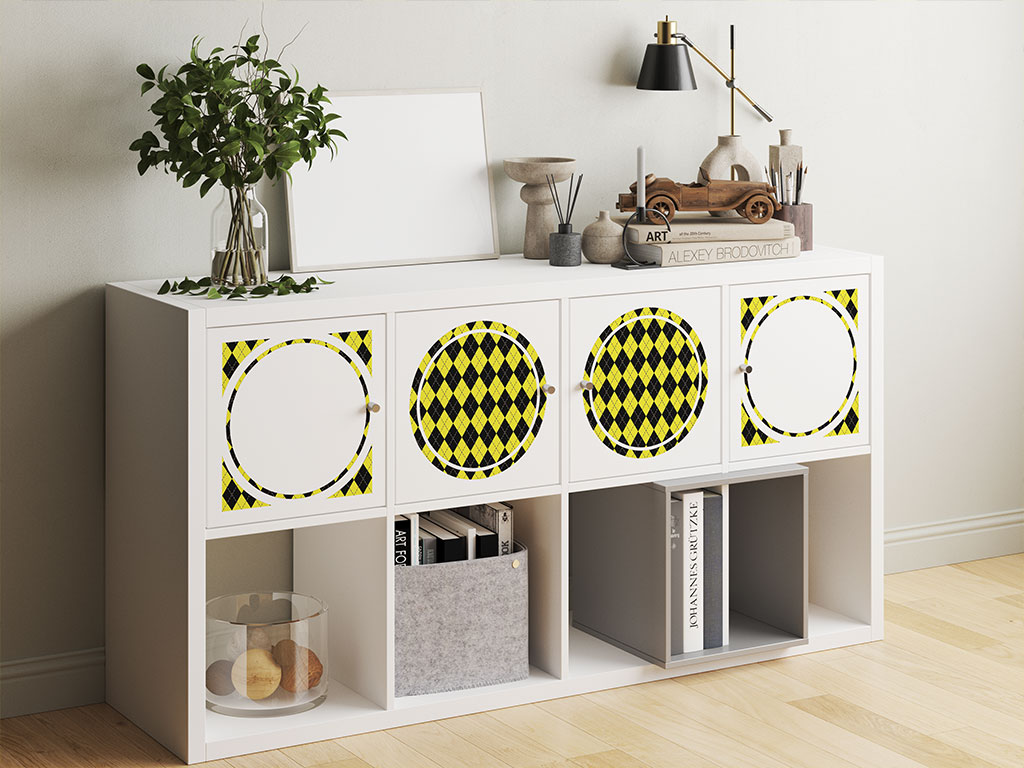 Sunshine Contrast Argyle DIY Furniture Stickers