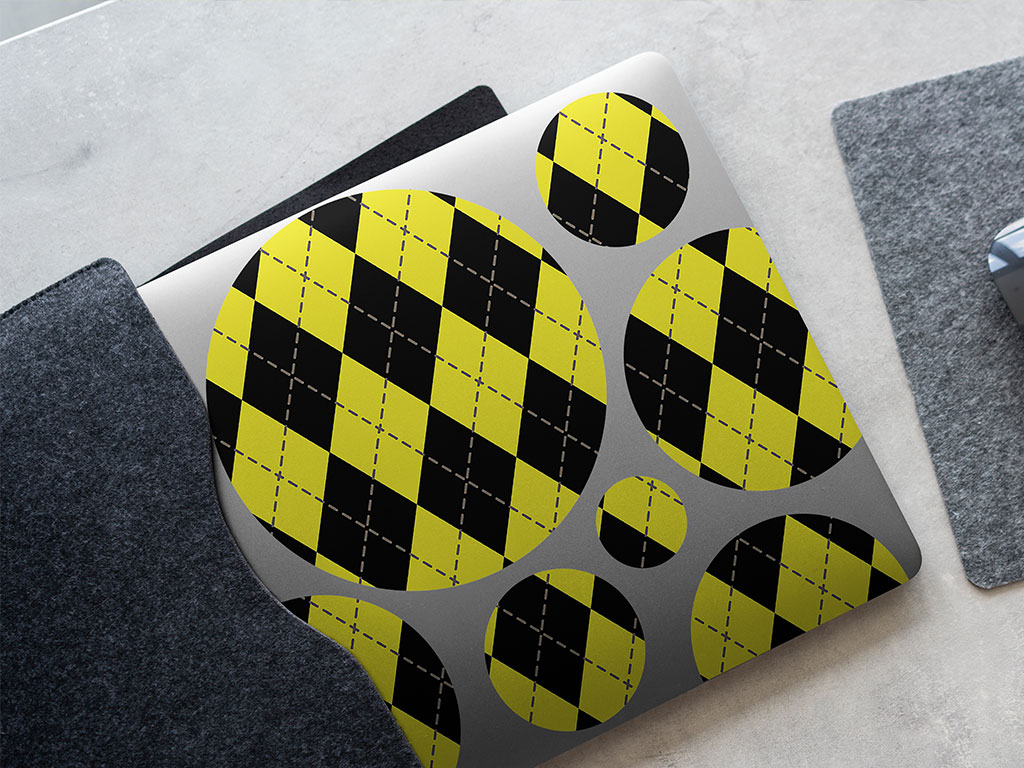 Sunshine Contrast Argyle DIY Laptop Stickers