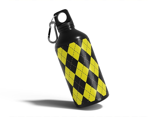 Sunshine Contrast Argyle Water Bottle DIY Stickers