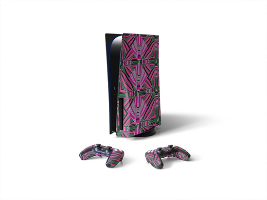 Psychedelic Shells Art Deco Sony PS5 DIY Skin