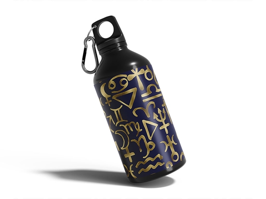 Blue Horoscopes Astrology Water Bottle DIY Stickers