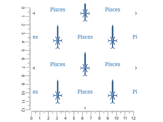 Pisces Swords Astrology 1ft x 1ft Craft Sheets