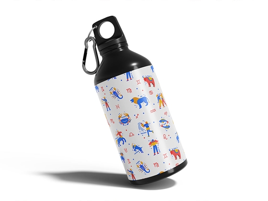 White Friends Astrology Water Bottle DIY Stickers