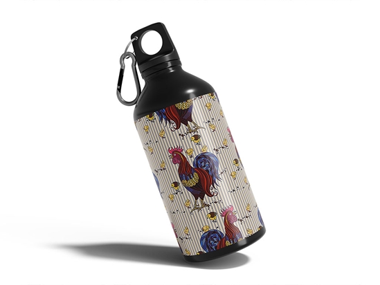 Cocks Walk Bird Water Bottle DIY Stickers