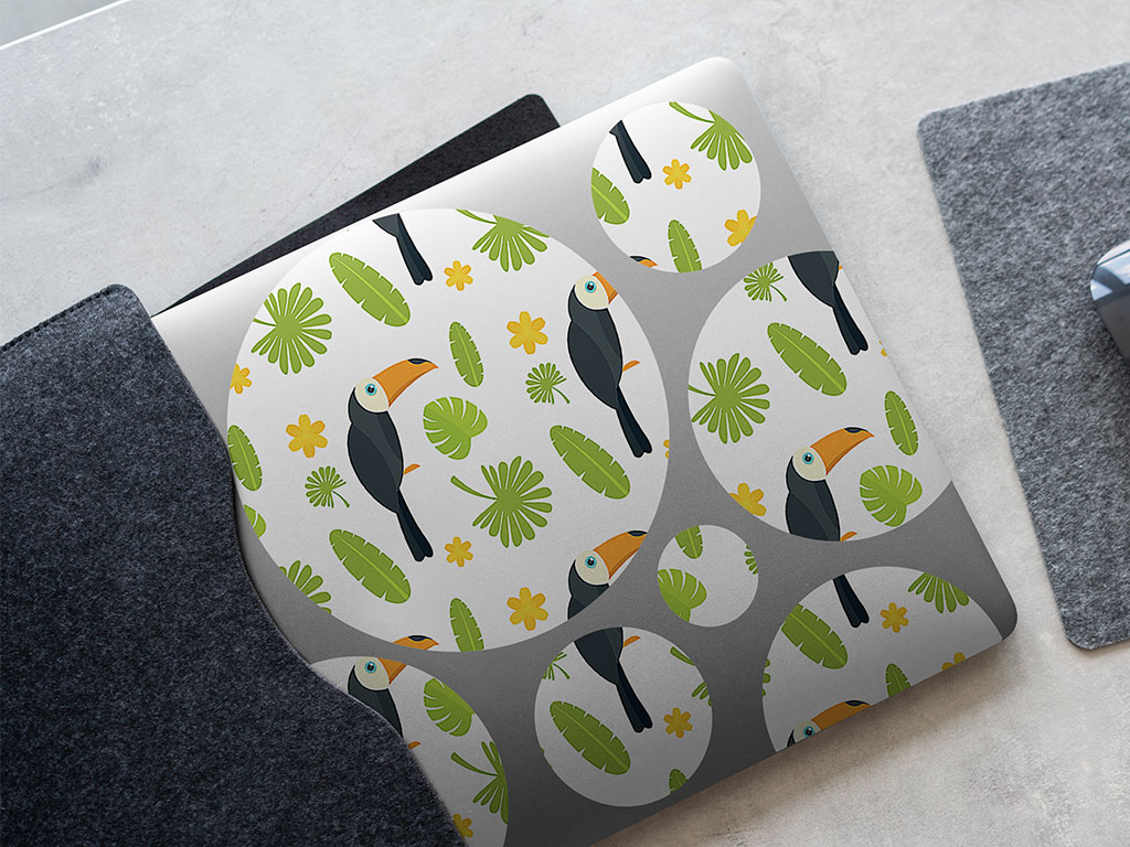 Jungle Greens Bird DIY Laptop Stickers