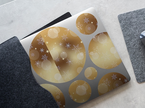 Golden Snow Bokeh DIY Laptop Stickers