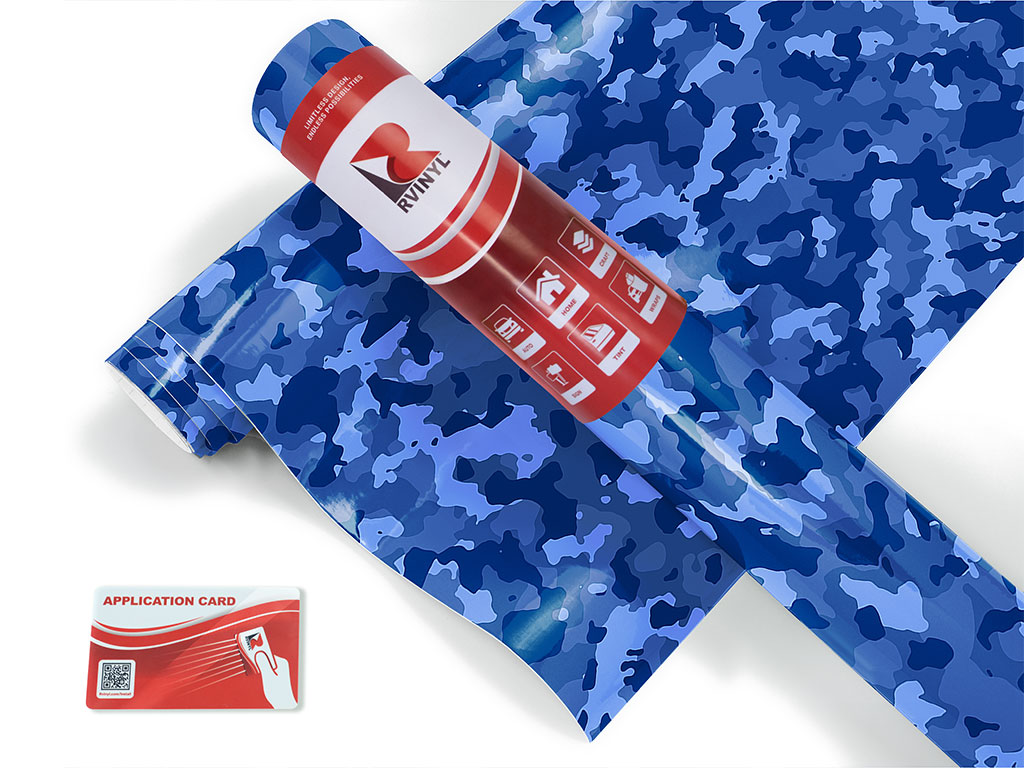 Azure Flecktarn Camouflage Craft Vinyl Roll