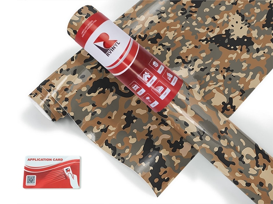 Khaki Woodland Camouflage Craft Vinyl Roll