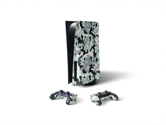 Mint Graffiti Camouflage Sony PS5 DIY Skin