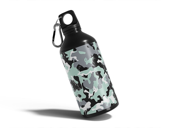 Mint Graffiti Camouflage Water Bottle DIY Stickers