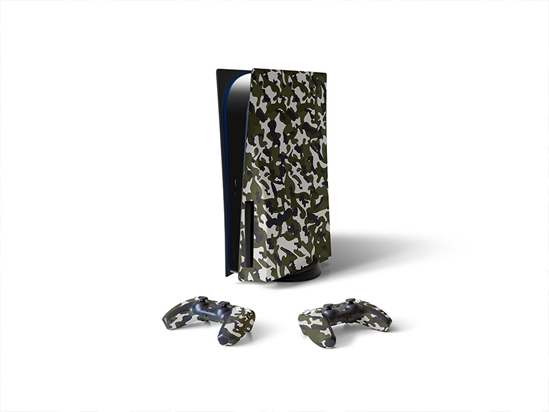 Olive Skin Camouflage Sony PS5 DIY Skin