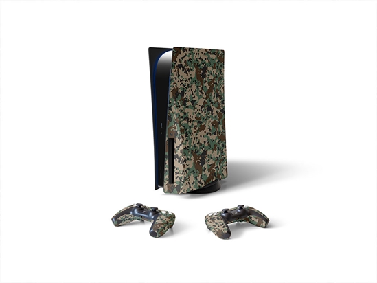 Pine Puzzle Camouflage Sony PS5 DIY Skin