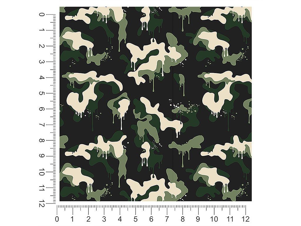 Printed pattern permanent vinyl Green Woodland Camo Print 12 x 24 Sheet