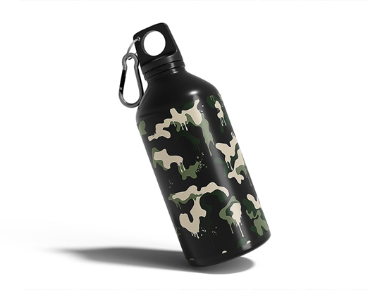 Woodland Graffiti Camouflage Water Bottle DIY Stickers