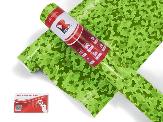 Chartreuse Flecktarn Camouflage Craft Vinyl Roll