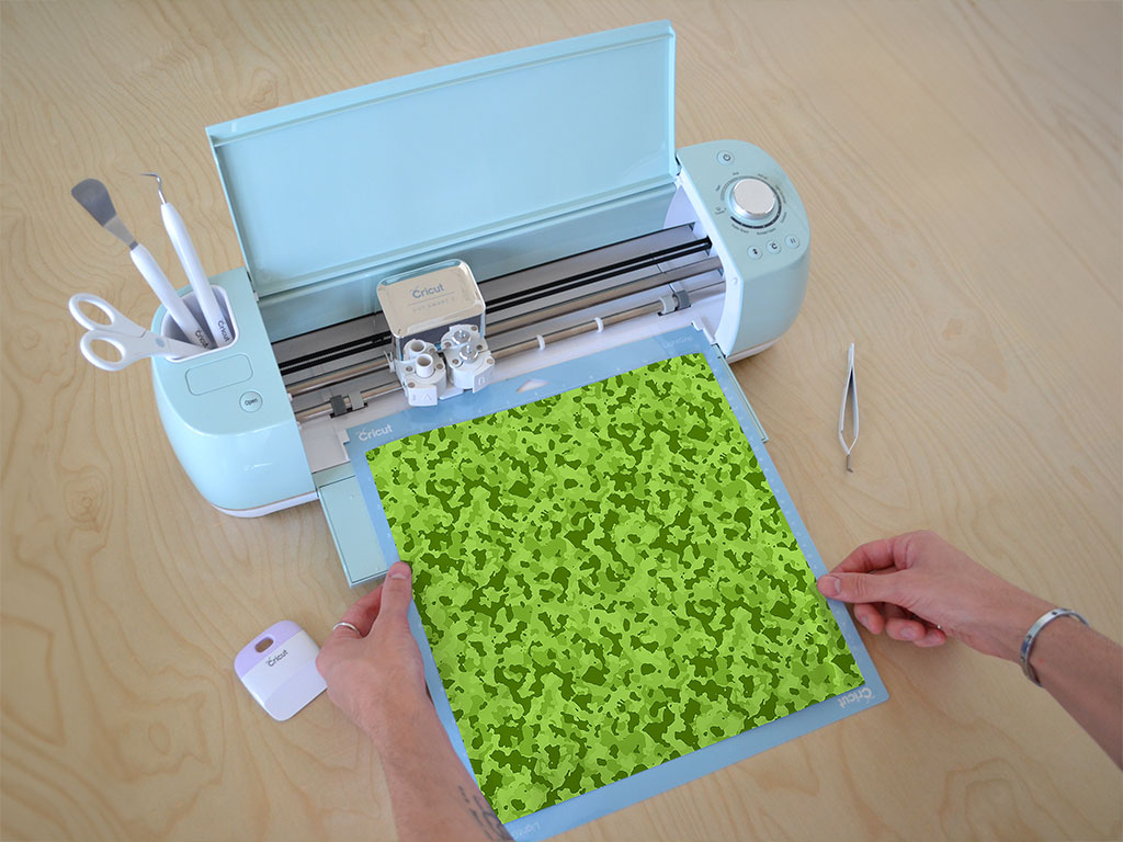 Chartreuse Flecktarn Camouflage Cricut Compatible Vinyl