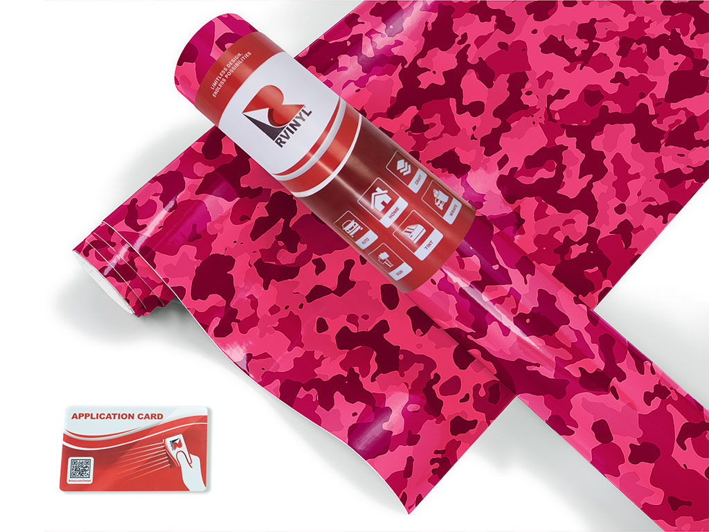 Magenta Flecktarn Camouflage Craft Vinyl Roll