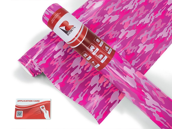 Rouge Woodland Camouflage Craft Vinyl Roll