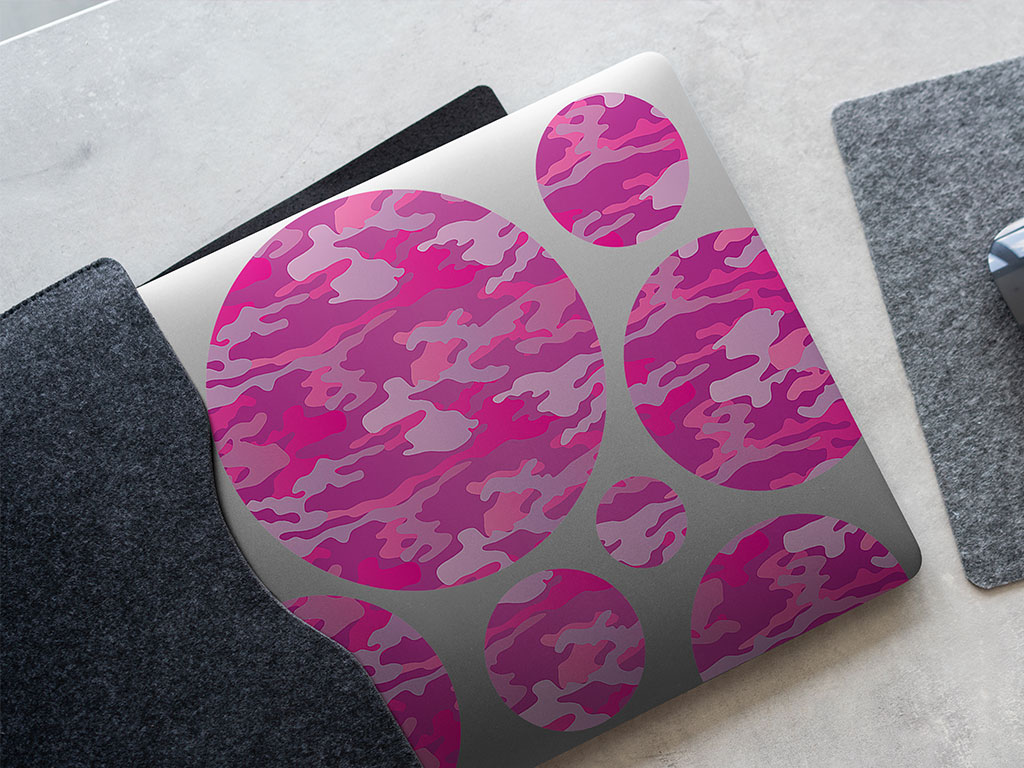 Rouge Woodland Camouflage DIY Laptop Stickers