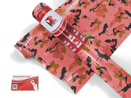 Salmon Graffiti Camouflage Craft Vinyl Roll